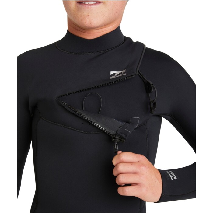 2024 Billabong Junior Foil 4/3mm Chest Zip Wetsuit ABBW100155 - Black